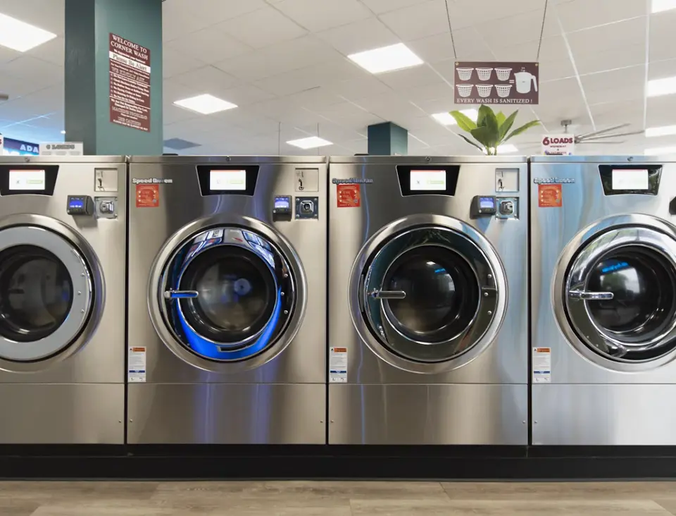 Row of washing machines
